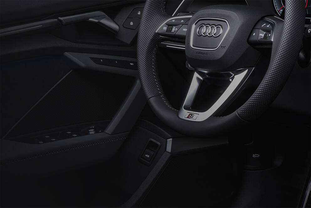 Audi steering wheel with touch control elements in interior design