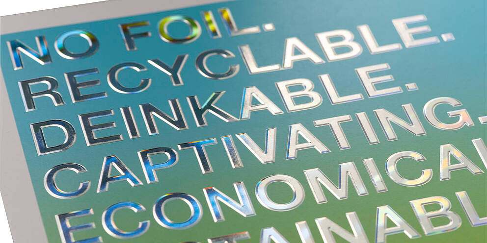 Detail view: Packaging design with metallic lettering