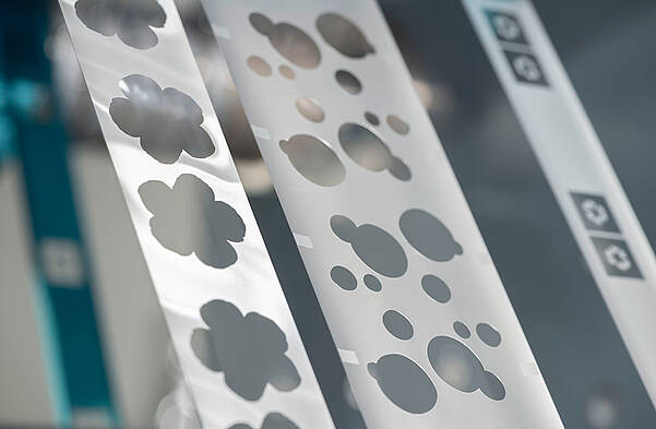 Cold transfer foil with flower & round cut-outs