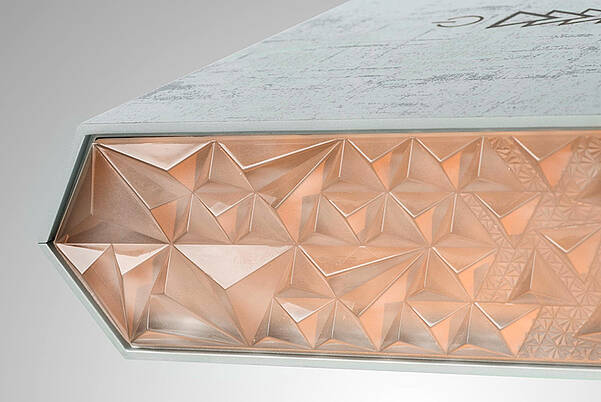 Backlit gaming PC with crystal design